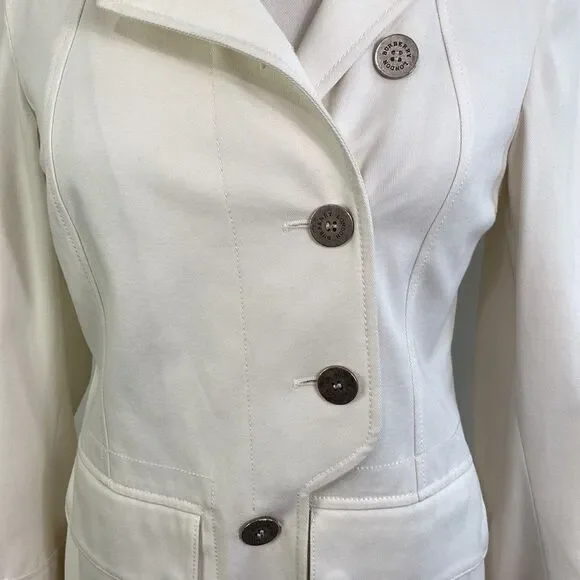 Burberry Cream High Neck SideโButton Jacket - Picture 3 of 16